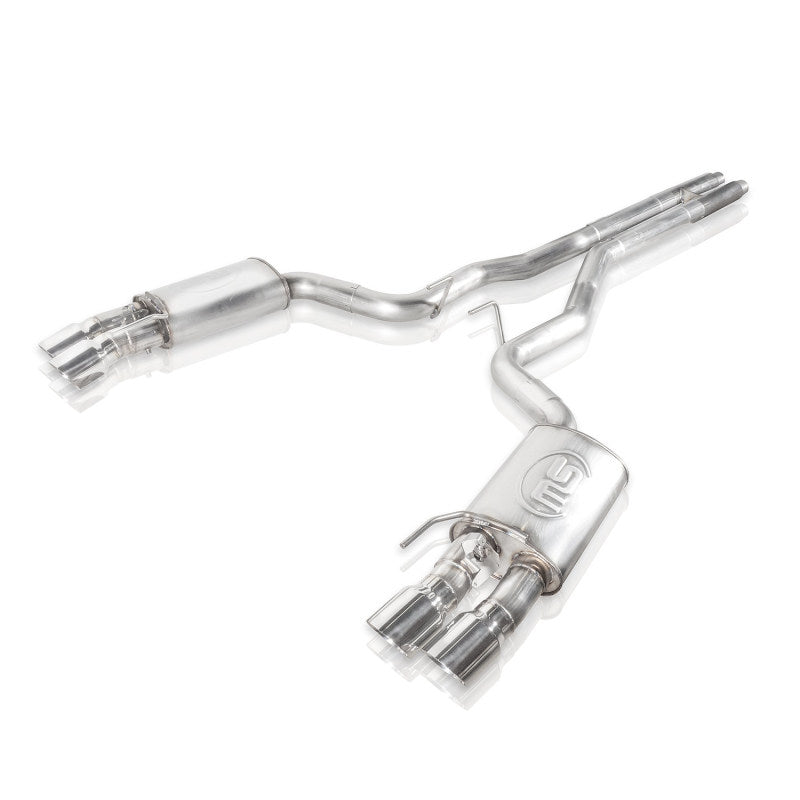 Stainless Works 2018+ Ford Mustang GT 3in Redline Series Catback H-Pipe w/Active Valves & Quad Tips M18CBHFCV M18CBHFCV Photo - Unmounted