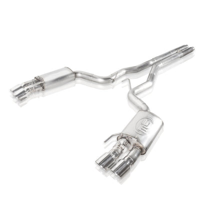 Stainless Works 2018+ Ford Mustang GT 3in Redline Series Catback H-Pipe w/Active Valves & Quad Tips M18CBHFCV M18CBHFCV Photo - Unmounted