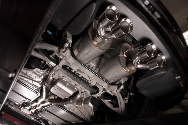 Stainless Works 2009-13 C6 Corvette Axleback 2-1/2in Dual Chambered Turbo Mufflers Quad 4in Tips C609CBQUAD C609CBQUAD Photo - Mounted