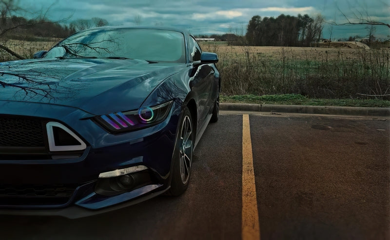 ORACLE Lighting Oracle 15-17 Ford Mustang Dynamic RGB+A Pre-Assembled Headlights - Black Edition - ColorSHIFT 8199-332 8199-332 Photo - lifestyle view