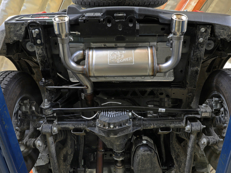 aFe Vulcan 3in 304 SS Axle-Back Exhaust 2021 Ford Bronco L4-2.3L (t)/V6-2.7L (tt) w/ Black Tips 49-33137-B 49-33137-B Photo - Mounted