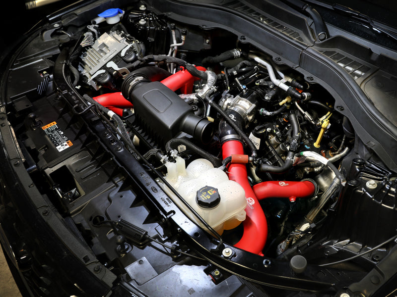 aFe 20-23 Ford Explorer ST V6 3.0L (tt) BladeRunner 2-3/4in Aluminum Cold Charge Pipe - Red 46-20659-R 46-20659-R Photo - Mounted