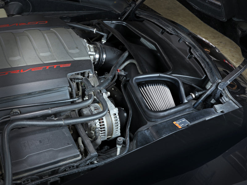 aFe POWER Magnum FORCE Stage-2 Pro DRY S Cold Air Intake Sys 14-19 Chevrolet Corvette (C7) V8-6.2L 54-13041D 54-13041D Photo - Mounted