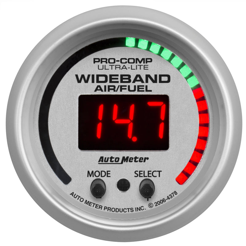 Autometer 2-1/16" Wide Band Pro Plus Air/Fuel Ratio, 6:1-20:1 Afr, Ultra-Lite 4397 Photo - Primary