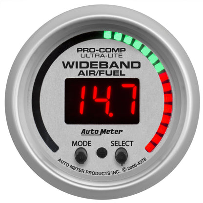 Autometer 2-1/16" Wide Band Pro Plus Air/Fuel Ratio, 6:1-20:1 Afr, Ultra-Lite 4397 Photo - Primary