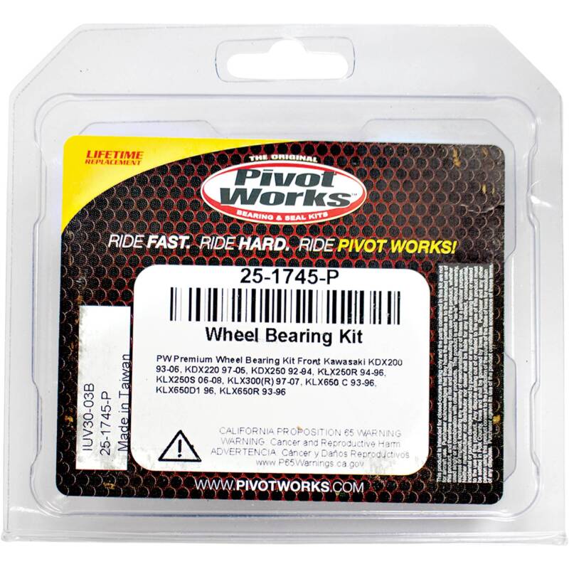 Pivot Works Kawasaki Wheel Bearing Kit Premium Bearings 25-1745-P 25-1745-P Photo - Primary