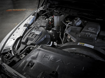 aFe  Quantum Pro DRY S Cold Air Intake System 13-18 Dodge Cummins L6-6. 53-10002D Photo - Mounted