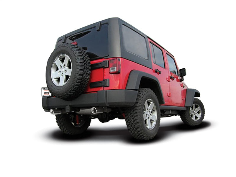 Borla 12-14 Jeep Wrangler JK 2Dr & 4Dr Rear Section ATAK Single Sqaure Rolled Angle-Cut Exit Exhaust 11860 11860 User 2