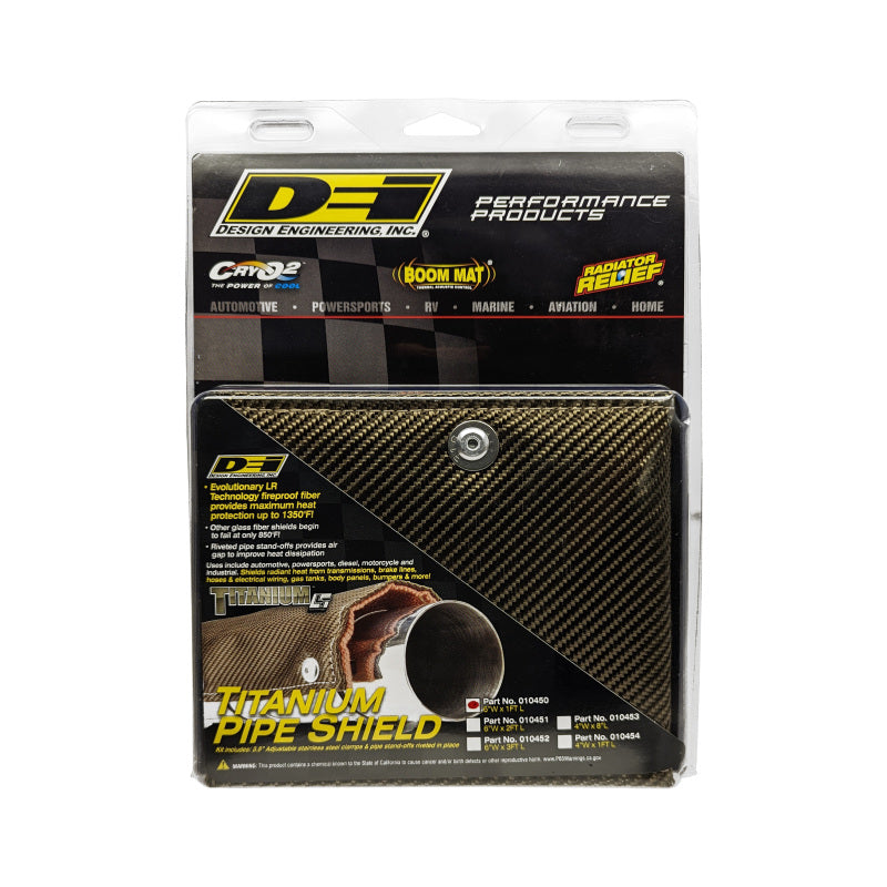 DEI Pipe Shield 6in w x 1ft - w/ Stainless Steel Clamps - Titanium 10450 10450 Photo - Unmounted