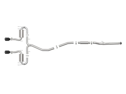 aFe Takeda 3in 304 SS Cat-Back Exhaust System w/Black Tips 17-20 Honda Civic Sport L4-1.5L (t) 49-36624-B 49-36624-B Photo - Unmounted