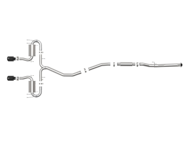 aFe Takeda 3in 304 SS Cat-Back Exhaust System w/Black Tips 17-20 Honda Civic Sport L4-1.5L (t) 49-36624-B 49-36624-B Photo - Unmounted