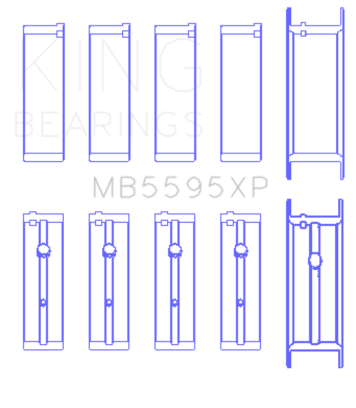 King Engine Bearings King Nissan KA-24DE (Size 0.25 Oversized) Performance Main Bearing Set MB5595XP0.25 MB5595XP0.25 Photo - Primary
