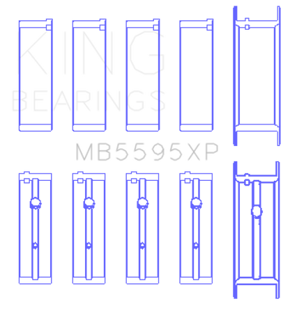 King Engine Bearings King Nissan KA-24DE (Size 0.25 Oversized) Performance Main Bearing Set MB5595XP0.25 MB5595XP0.25 Photo - Primary