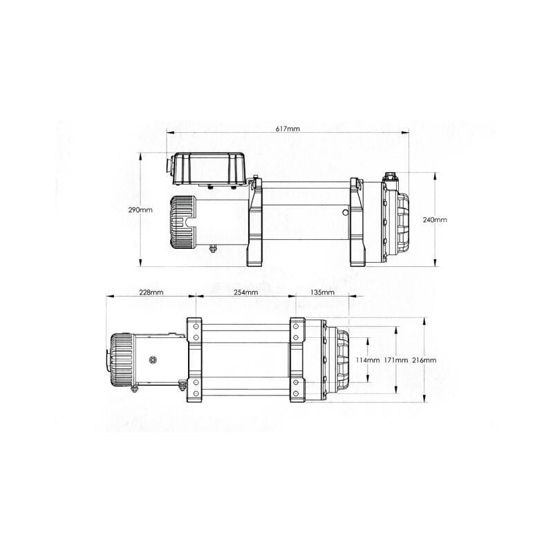 Superwinch 18000SR Tiger Shark Winch 24V 1518201 1518201 Line Art