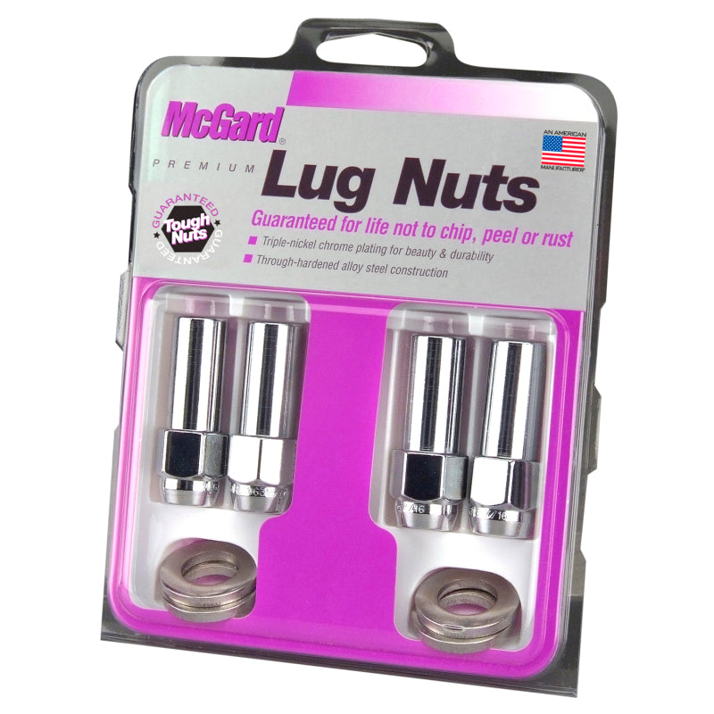 McGard Hex Lug Nut (X-Long Shank - 1.365in.) 7/16-20 / 13/16 Hex / 2.27in. Length (4-Pack) - Chrome 63015 63015 Photo - in package