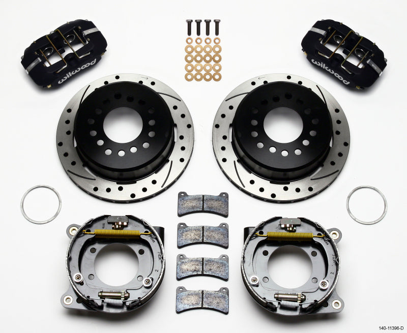 Wilwood Rear Dynapro Low-Profile Parking Brake Kit, Drilled, 4 Piston 140-11396-D Photo - Primary