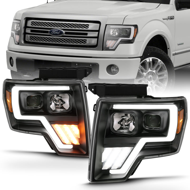 ANZO 2009-2013 Ford F-150 Projector Light Bar G4 Switchback H.L.Black Amber 111469 111469 Photo - lifestyle view