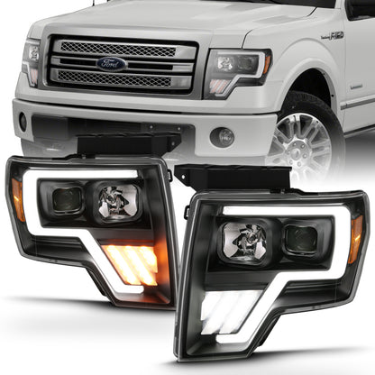 ANZO 2009-2013 Ford F-150 Projector Light Bar G4 Switchback H.L.Black Amber 111469 111469 Photo - lifestyle view