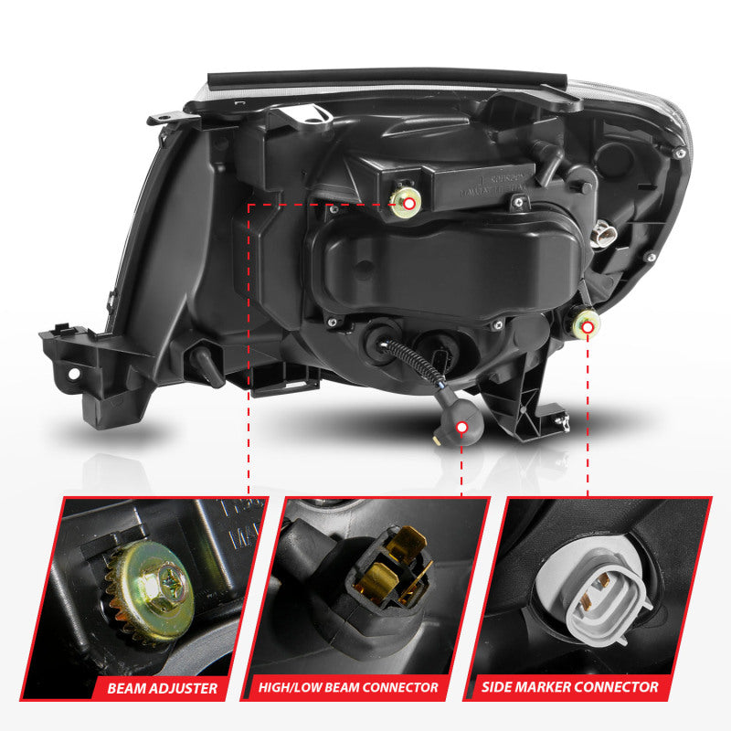 ANZO 05-11 Toyota Tacoma Projector Headlights w/Light Bar Switchback Black Housing 111564 111564 User 4