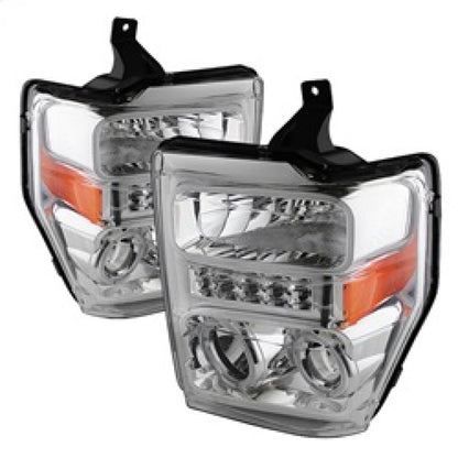 SPYDER Xtune Ford F250/350/450 Super Duty 08-10 Projector Headlights LED Halo Chrome PRO-JH-FS08-LED-C 5076274 5076274 Photo - Primary