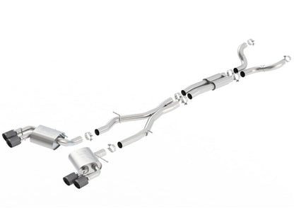Borla 16-17 Chevy Camaro 6.2L 4in Dual CF Tips w/Black Core Dual Split Exit ATAK Catback Exhaust 140688CFBA 140688CFBA Photo - Primary