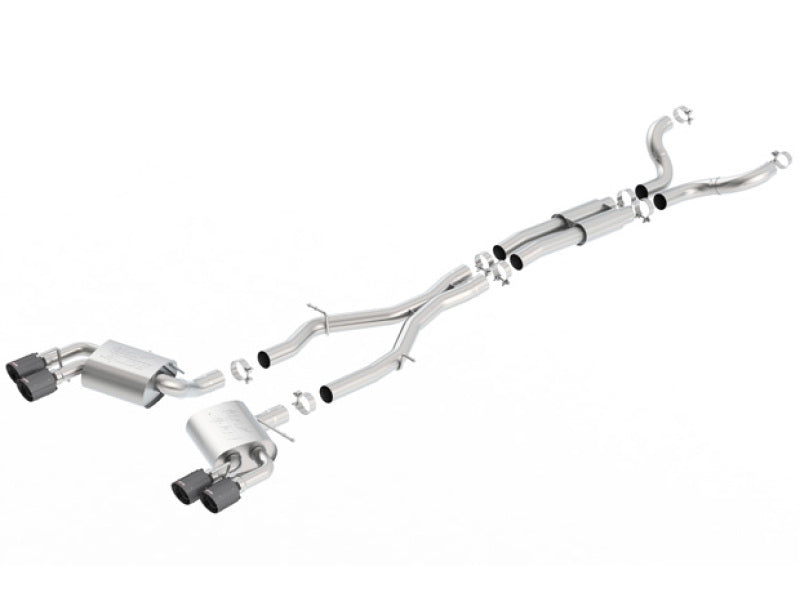Borla 16-17 Chevy Camaro 6.2L 4in Dual CF Tips w/Black Core Dual Split Exit ATAK Catback Exhaust 140688CFBA 140688CFBA Photo - Primary