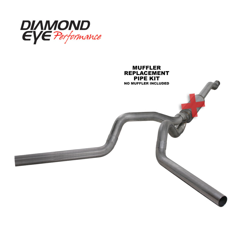 Diamond Eye Performance Diamond Eye KIT 4in CB MFLR RPLCMENT PIPE DUAL SS: 03-07 FORD 6.0L F250/F350 K4340S-RP K4340S-RP Photo - Primary