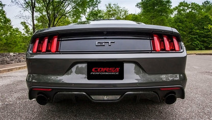 Corsa Performance 2015 Ford Mustang GT 5.0 3in Axle Back Exhaust Black Dual Tips 14329BLK Photo - Mounted