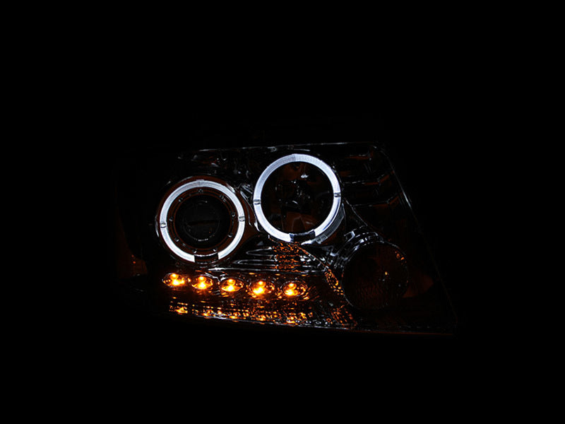 Anzo 2004-2008 Ford F-150 Projector Headlights w/ Halo and LED Chrome G2 111203 Photo - Unmounted