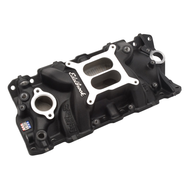 Edelbrock Manifold, SBC Performer EPS Intake Black 27013 Photo - out of package