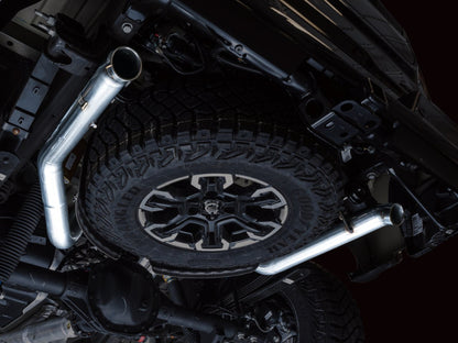 AWE Tuning 22-23 GMC Sierra 1500 AT4X 6.2L 0FG Catback Split Dual (Flat Bumper) - Bashguard(No Tips) 3015-31972 3015-31972 Photo - Mounted