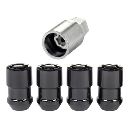 McGard Wheel Lock Nut Set - 4pk. (Cone Seat) 1/2-20 / 3/4 & 13/16 Dual Hex / 1.46in. Length - Black 24038 24038 Photo - out of package