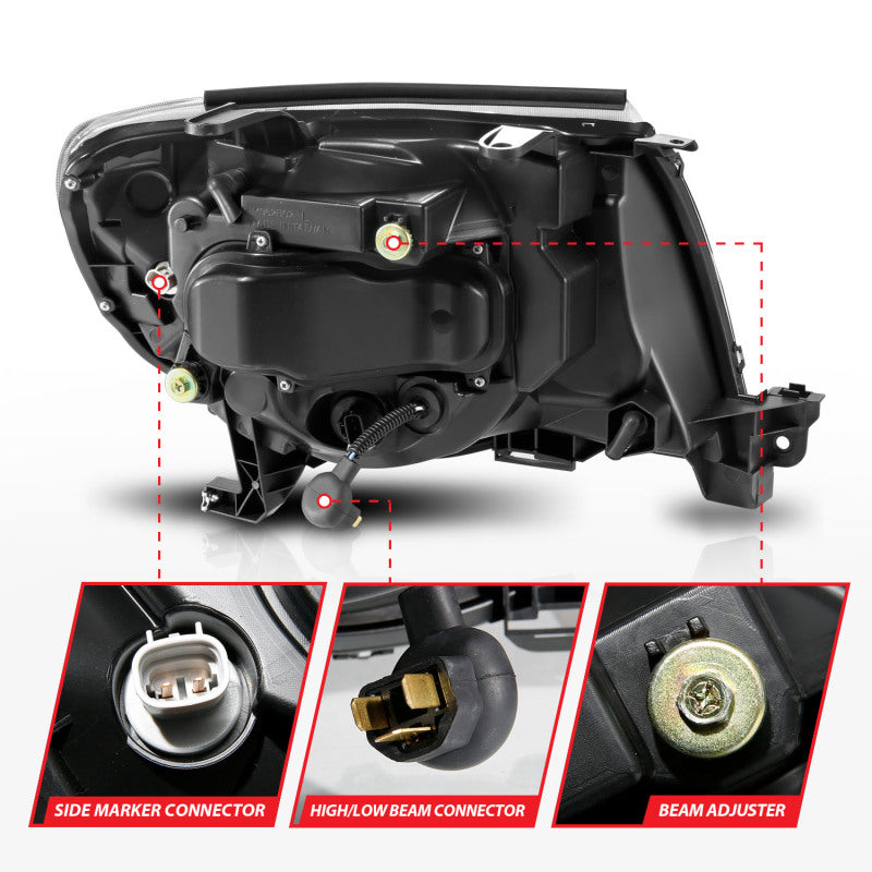 ANZO 05-11 Toyota Tacoma Projector Headlights w/Light Bar Switchback Chrome Housing 111565 111565 Photo - Unmounted