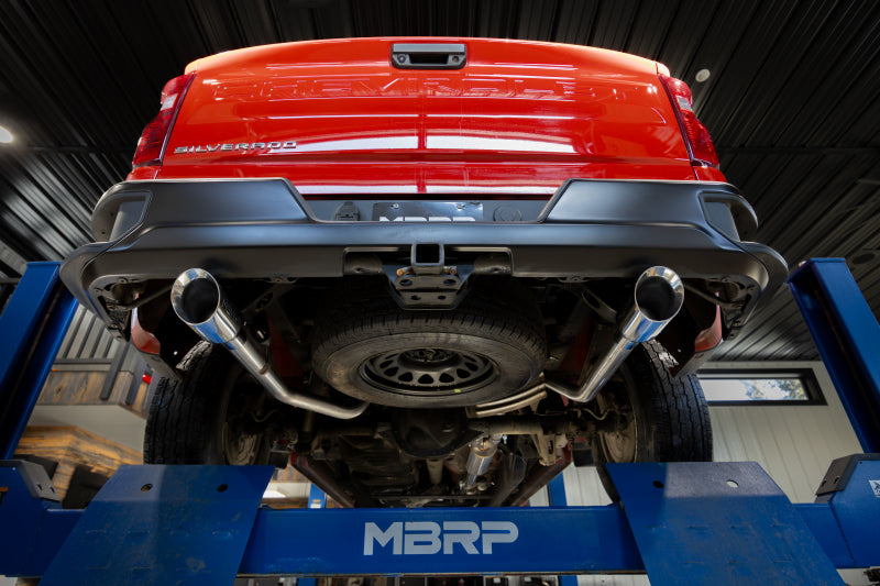 MBRP 2019+ Chevrolet Silverado 1500 / 2019+ GMC Sierra 1500 Alum. 3in Armor Lite Cat-Back Exhaust S5021AL S5021AL Photo - Mounted