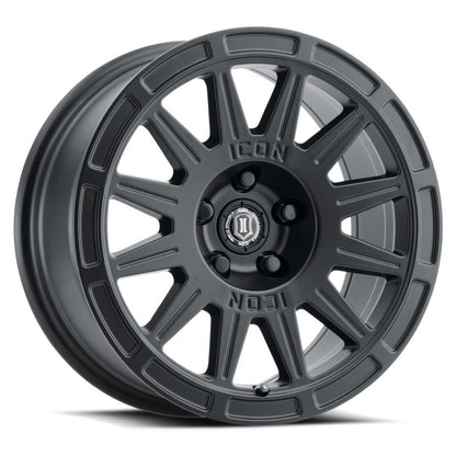 ICON Ricochet 15x7 5x100 15mm Offset 4.6in BS 56.1mm Bore Satin Black Wheel 7015705046SB 7015705046SB Photo - Primary