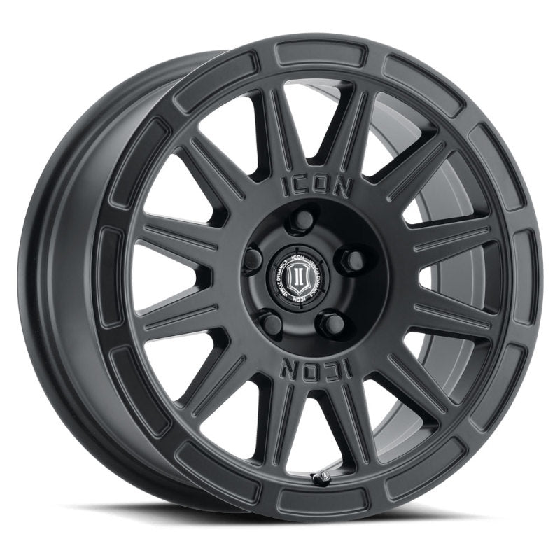 ICON Ricochet 15x7 5x100 15mm Offset 4.6in BS 56.1mm Bore Satin Black Wheel 7015705046SB 7015705046SB Photo - Primary
