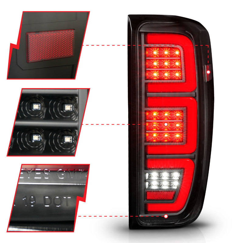 ANZO 19-23 GMC Sierra 1500/2500HD/3500HD Black Replacement Full LED Bar Tail Light 311459 311459 Photo - Unmounted