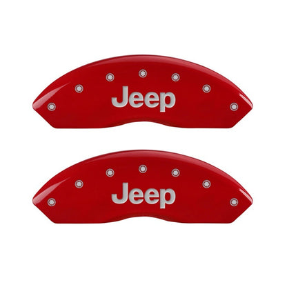MGP Front set 2 Caliper Covers Engraved Front JEEP Red finish silver ch 42009FJEPRD 42009FJEPRD Photo - Primary