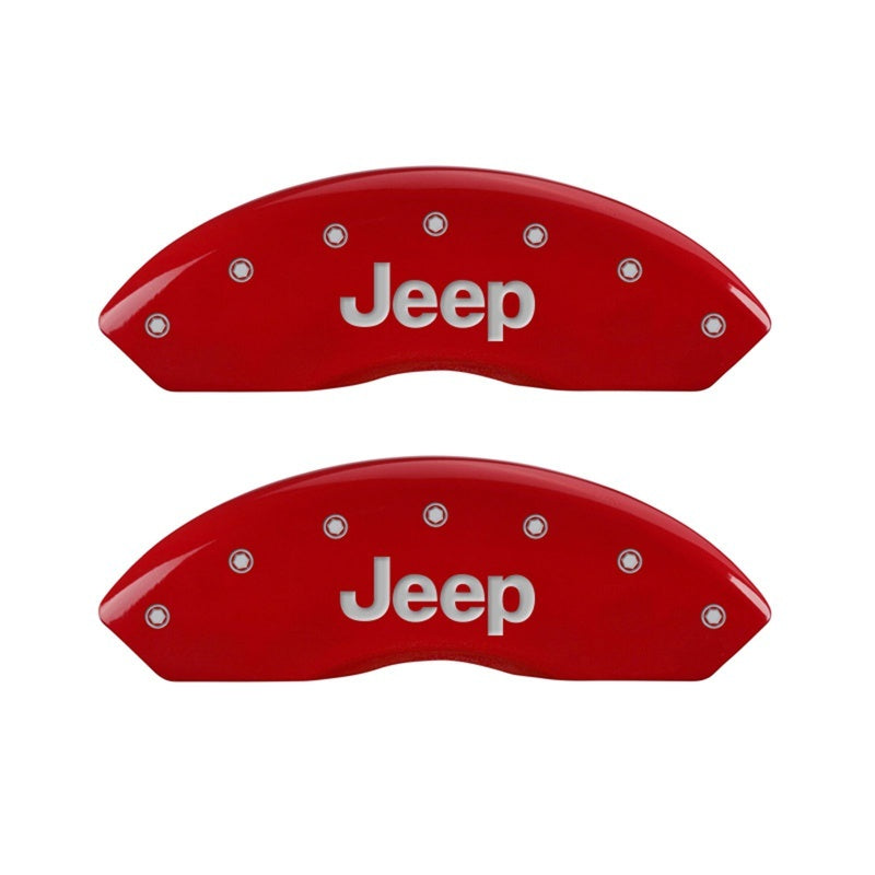 MGP Front set 2 Caliper Covers Engraved Front JEEP Red finish silver ch 42009FJEPRD 42009FJEPRD Photo - Primary