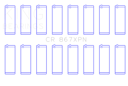 King Engine Bearings King GM 265CI 4.3L V8/283CI 4.7L V8/302CI 5.0L V8 (Size STD) Tri-Metal Performance Rod Bearing Set CR867XPN CR867XPN Photo - Primary