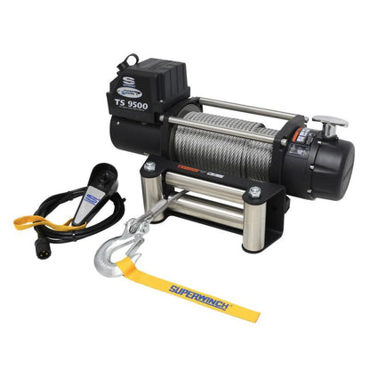 Superwinch 9500 LBS 12 VDC 11/32in x 95ft Steel Rope Tiger Shark 9500 Winch 1595200 1595200 Photo - out of package