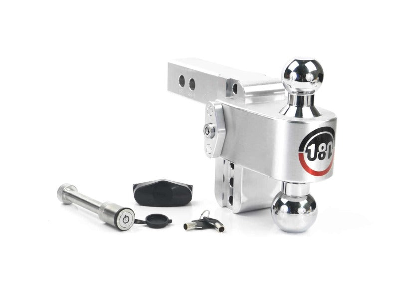 Weigh Safe 180 Hitch 4in Drop Hitch & 2in Shank (10K/12.5K GTWR) w/WS05 - Aluminum CTB4-2-KA