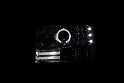 Anzo 1992-1996 Ford F-150 Projector Headlights w/ Halo Chrome w/ Side Marke 111183 Photo - Unmounted