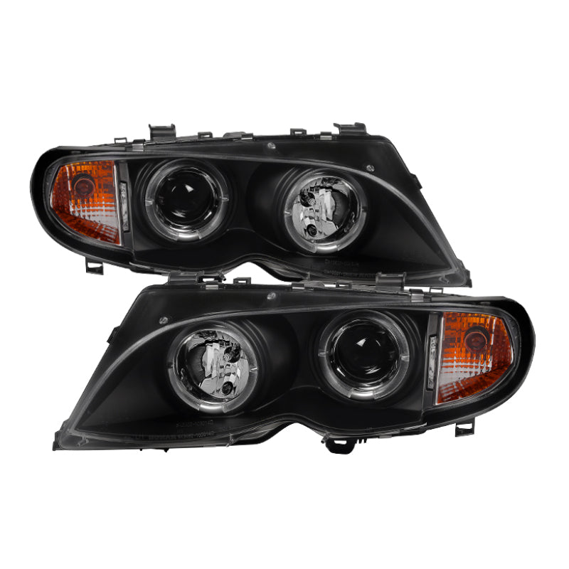 Spyder BMW E46 3-Series 02-05 4DR Projector Headlights 1PC LED Halo Blk PRO-YD-BMWE4602-4D-AM-BK 5042415 5042415 Photo - Primary