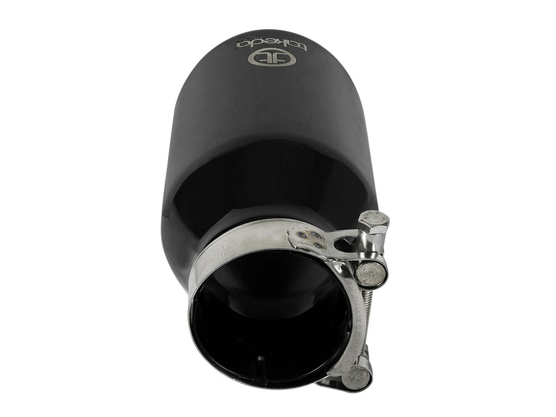aFe Takeda 304 Stainless Steel Clamp-On Exhaust Tip 2.5in.Inlet / 4in Outlet - Black 49T25404-B08 49T25404-B08 Photo - Unmounted