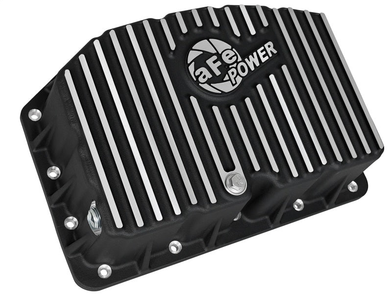 aFe Pro Series Engine Oil Pan Black w/ Machined Fins Ford Diesel Trucks 46-70322 Photo - Unmounted