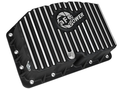 aFe Pro Series Engine Oil Pan Black w/ Machined Fins Ford Diesel Trucks 46-70322 Photo - Unmounted