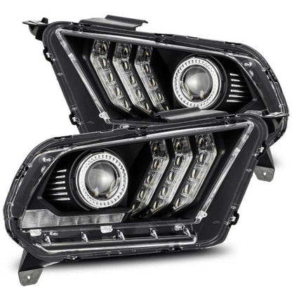 AlphaRex 10-12 Ford Mustang LUXX LED Proj Headlights Plank Style Black w/Activ Light/Seq Signal 880115 880115 Photo - Primary