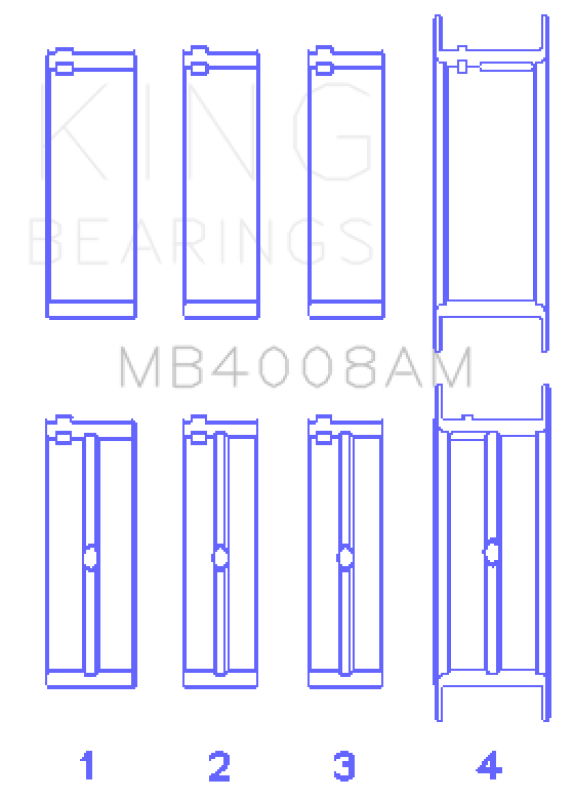 King Engine Bearings King Nissan VG20E/VG20DET V6 (Size STD) Main Bearing Set MB4008AM MB4008AM Photo - Primary