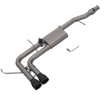 QTP 14-18 Chevy Silverado 1500 4.8L/5.3L EC/CC SB 304SS Screamer Cat-Back Side Exit w/4.5in Blk Tips 410014B 410014B Photo - Primary